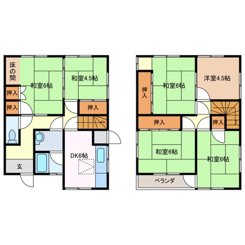 間取図 近鉄名古屋線/川原町駅 徒歩3分 2階 築39年