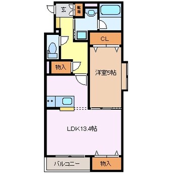 間取図 関西本線（東海）/四日市駅 徒歩5分 4階 築6年