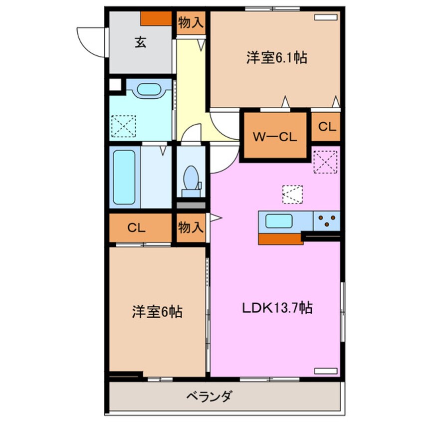 間取図 近鉄湯の山線/中川原駅 徒歩7分 1階 1年未満