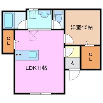 間取図 四日市あすなろう鉄道内部線/南日永駅 徒歩14分 1階 1年未満