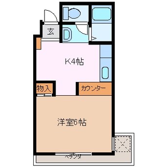 間取図 近鉄名古屋線/近鉄四日市駅 徒歩7分 5階 築37年