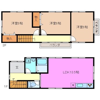 間取図 近鉄名古屋線/川原町駅 徒歩13分 1階 築16年