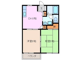 間取図 近鉄湯の山線/伊勢川島駅 徒歩12分 1階 築34年