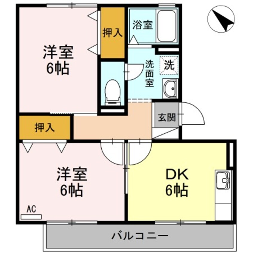 間取図 近鉄湯の山線/伊勢松本駅 徒歩12分 2階 築26年