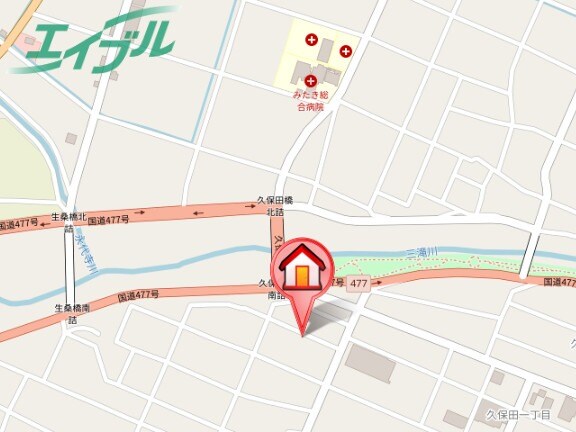 地図 近鉄湯の山線/中川原駅 徒歩10分 2階 築32年