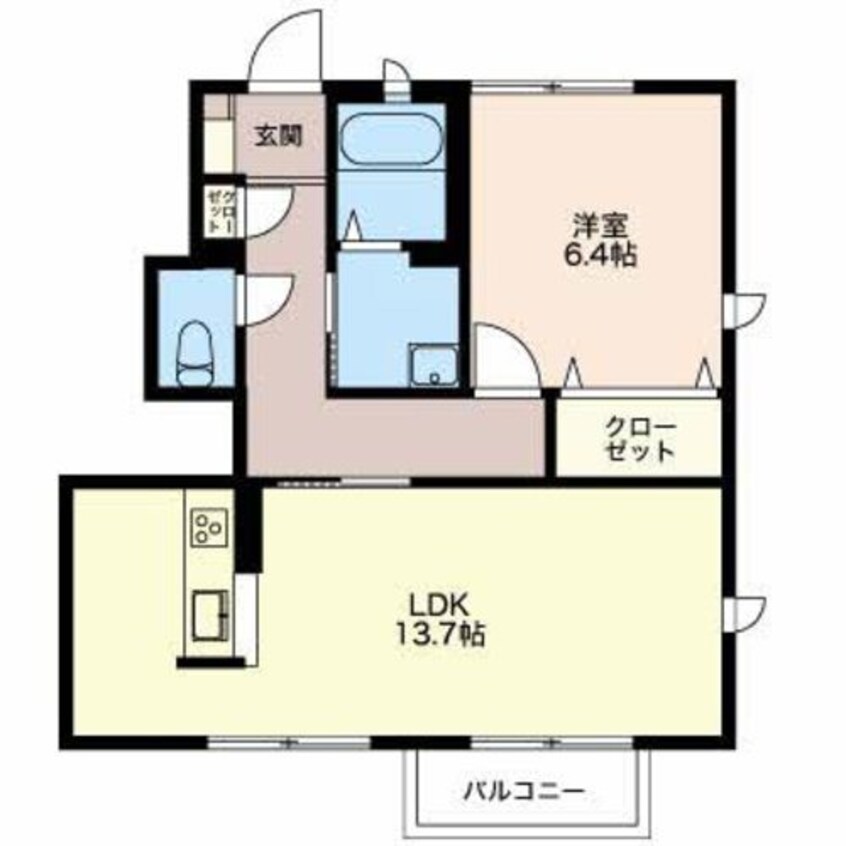 間取図 近鉄名古屋線/川原町駅 徒歩7分 1階 築20年