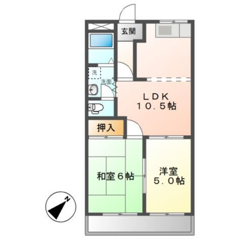 間取図 近鉄名古屋線/川越富洲原駅 徒歩8分 2階 築30年