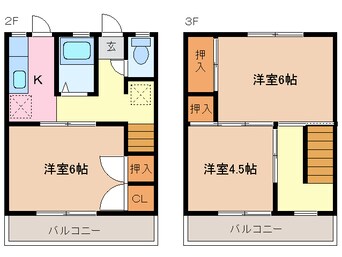 間取図 近鉄名古屋線/塩浜駅 徒歩12分 2階 築62年