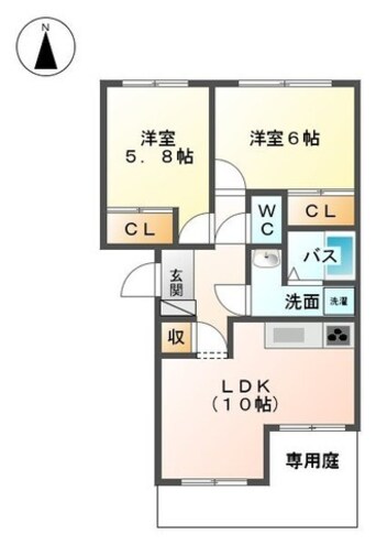 間取図 四日市あすなろう鉄道内部線/追分駅 徒歩20分 1階 築21年