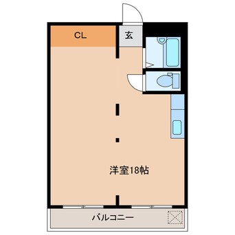 間取図 近鉄湯の山線/近鉄四日市駅 徒歩7分 4階 築49年