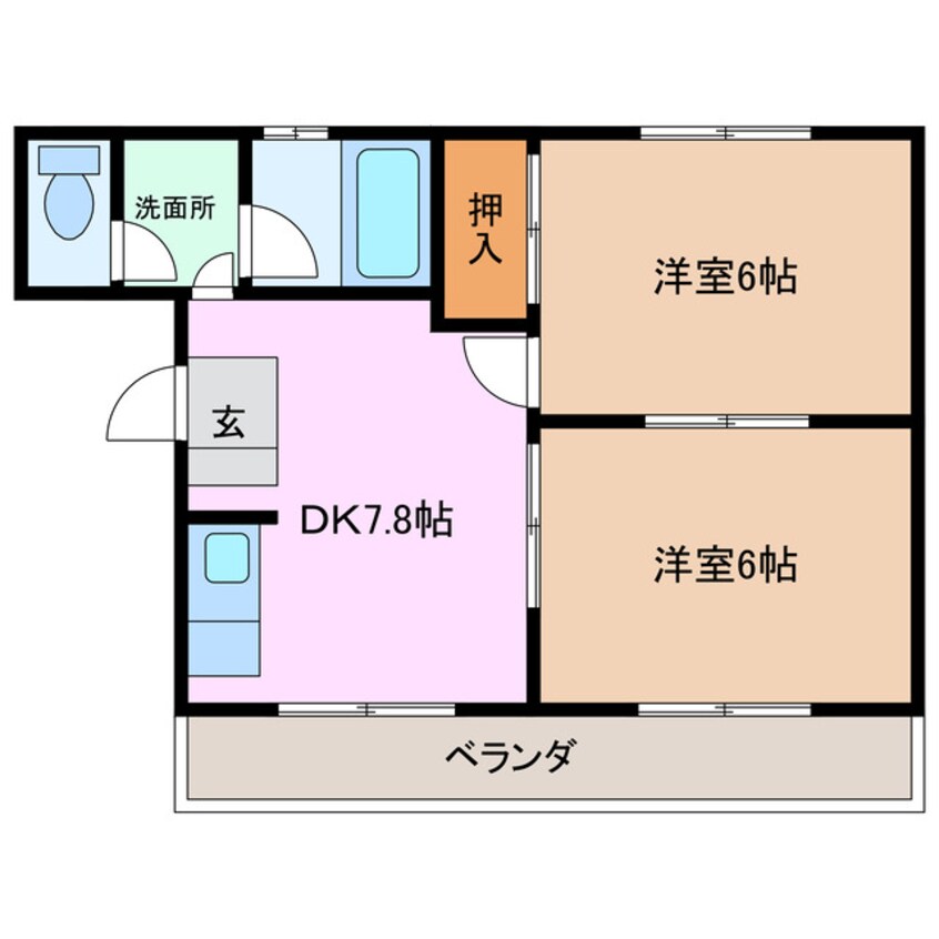 間取図 近鉄名古屋線/近鉄四日市駅 徒歩8分 3階 築45年