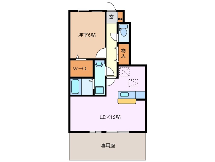 間取図 近鉄名古屋線/霞ケ浦駅 徒歩10分 1階 築14年