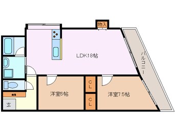 間取図 近鉄名古屋線/近鉄四日市駅 徒歩3分 6階 築42年