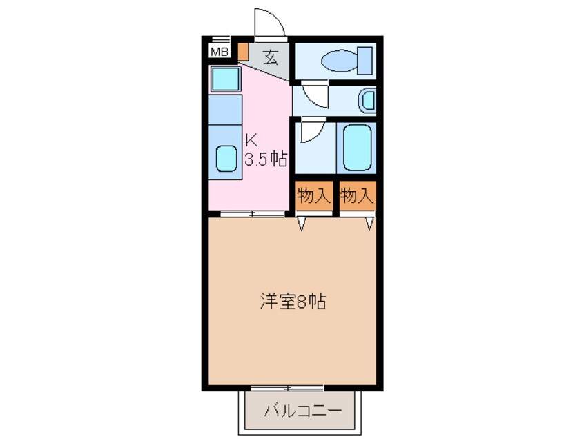 間取図 四日市あすなろう鉄道内部線/赤堀駅 徒歩5分 1階 築28年