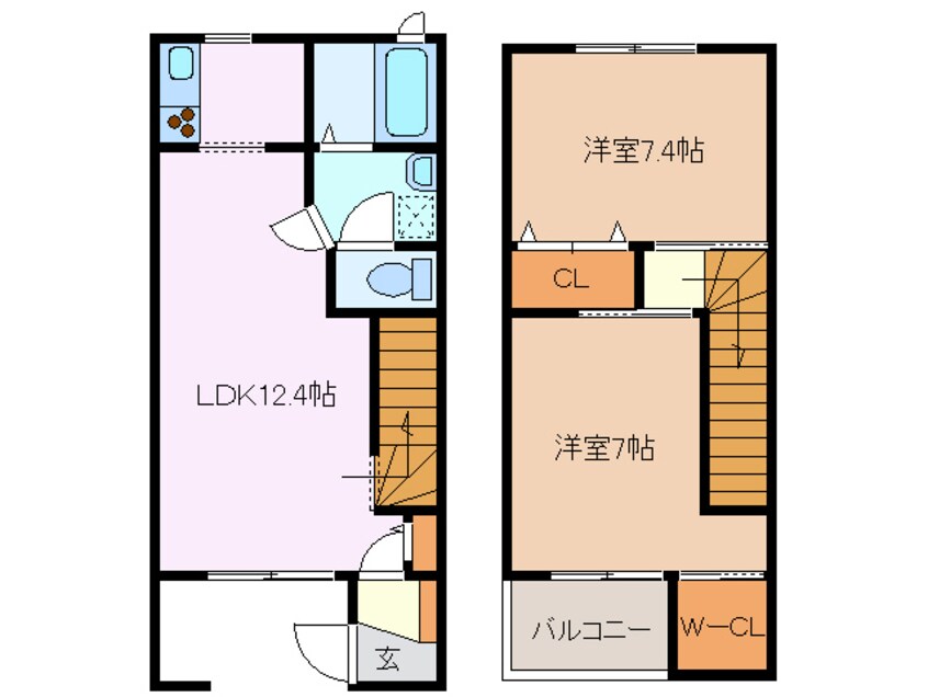 間取図 近鉄名古屋線/霞ケ浦駅 徒歩8分 1階 築20年