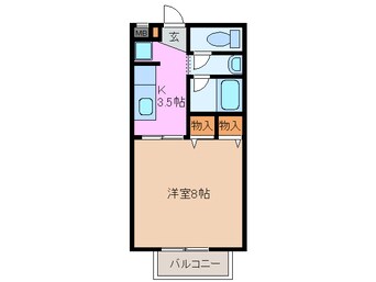 間取図 四日市あすなろう鉄道内部線/赤堀駅 徒歩5分 1階 築28年