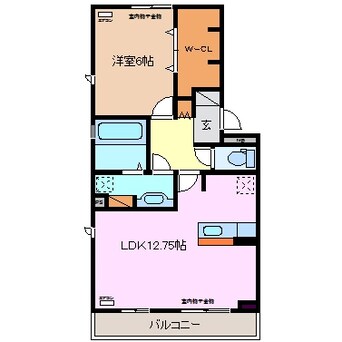 間取図 近鉄湯の山線/中川原駅 徒歩12分 1階 築9年