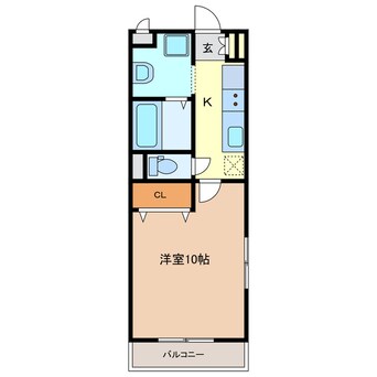 間取図 関西本線（東海）/富田浜駅 徒歩10分 3階 1年未満