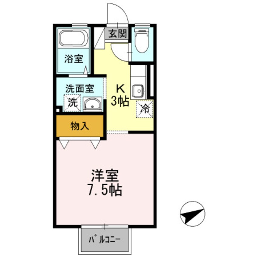 間取図 四日市あすなろう鉄道内部線/赤堀駅 徒歩8分 1階 築26年