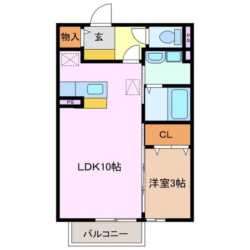 間取図 近鉄湯の山線/中川原駅 徒歩8分 1階 築16年