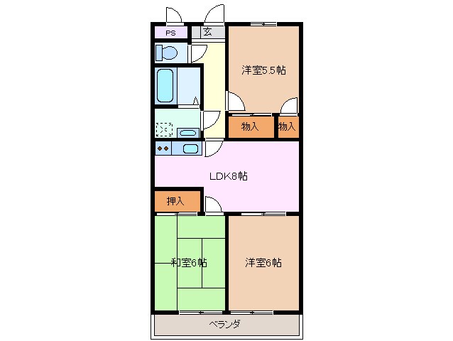 間取り図 四日市あすなろう鉄道内部線/赤堀駅 徒歩8分 2階 築29年