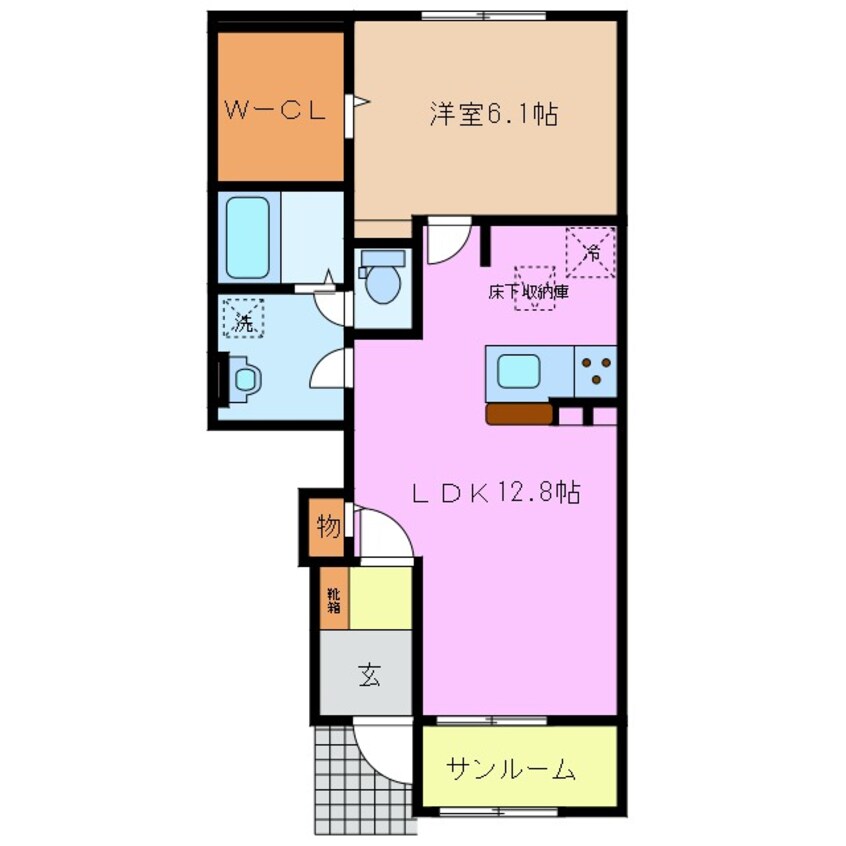 間取図 伊勢鉄道/河原田駅 徒歩8分 1階 築2年