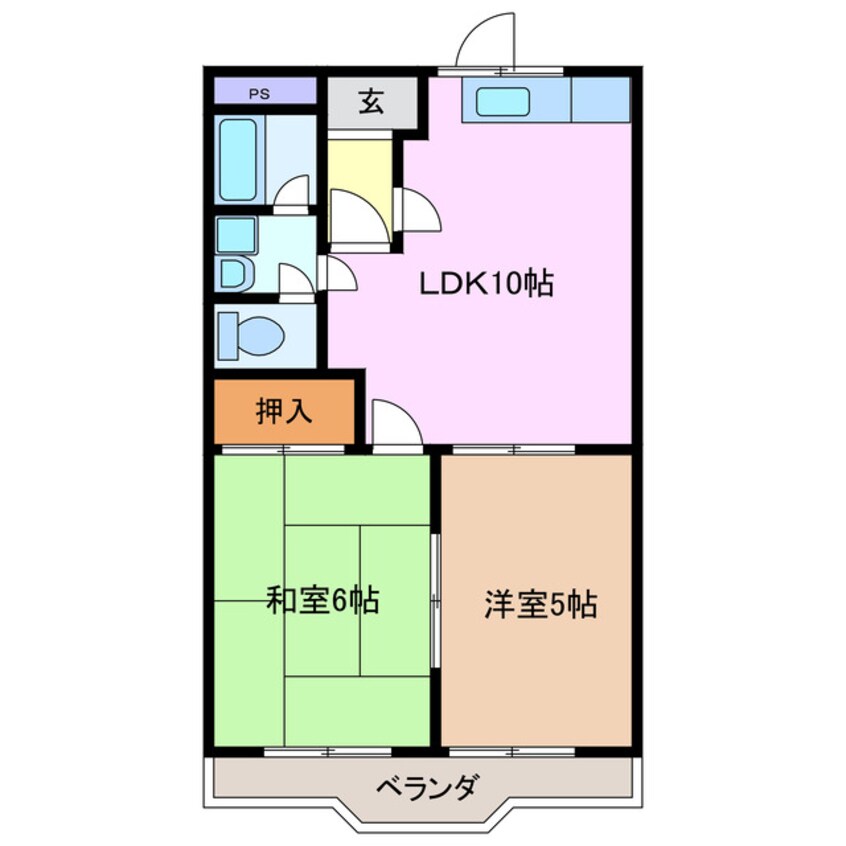 間取図 四日市あすなろう鉄道内部線/泊駅 徒歩4分 4階 築28年