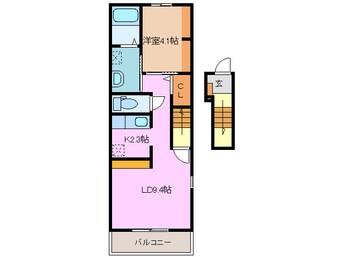 間取図 四日市あすなろう鉄道内部線/南日永駅 徒歩3分 2階 築10年