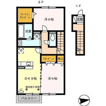 間取図 四日市あすなろう鉄道内部線/泊駅 徒歩5分 2階 築14年