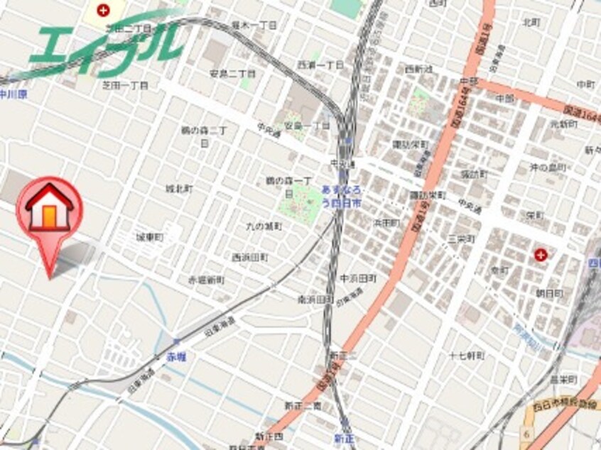 地図 四日市あすなろう鉄道内部線/赤堀駅 徒歩8分 1階 築18年