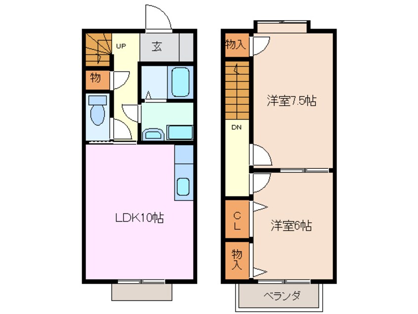 間取図 四日市あすなろう鉄道内部線/日永駅 徒歩9分 1階 築22年