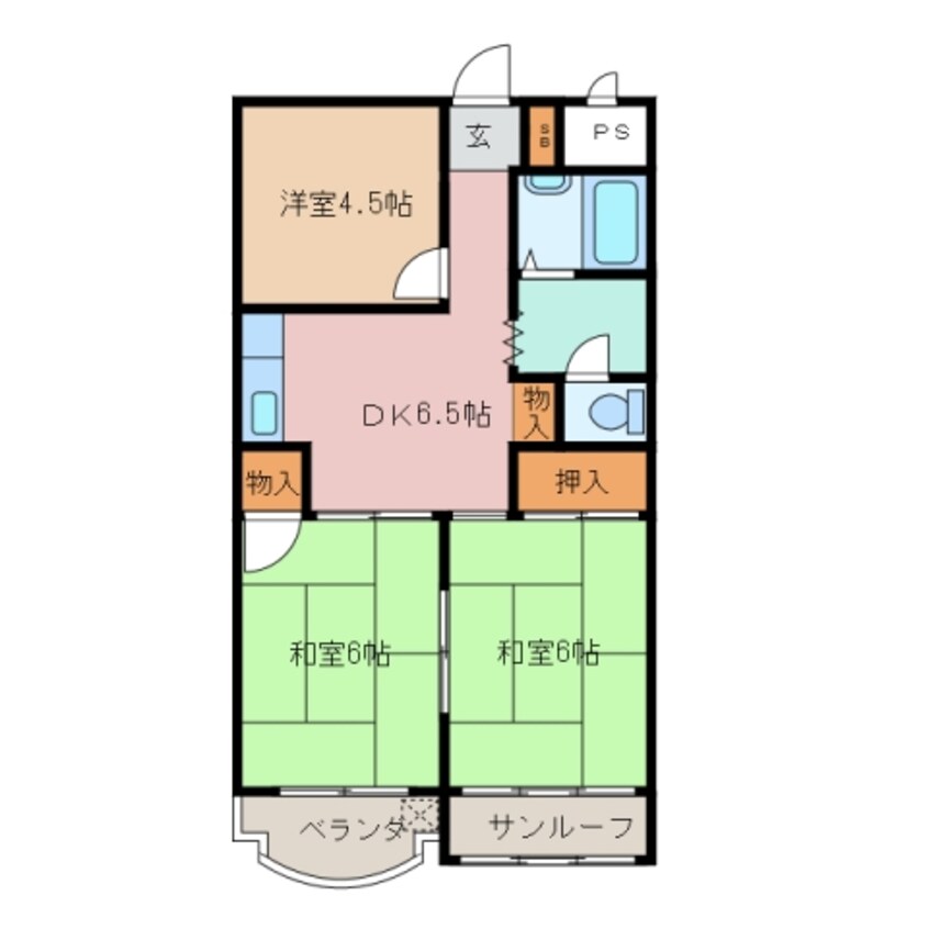 間取図 近鉄名古屋線/近鉄四日市駅 徒歩9分 2階 築40年