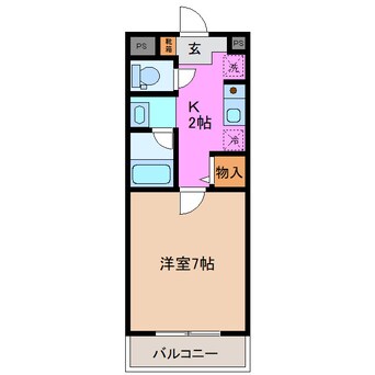 間取図 近鉄名古屋線/霞ケ浦駅 徒歩3分 4階 築22年