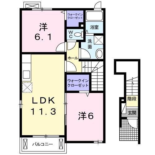 間取り図 近鉄名古屋線/海山道駅 徒歩4分 2階 築13年