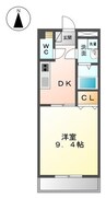 近鉄名古屋線/塩浜駅 徒歩5分 2階 築22年 1DKの間取り