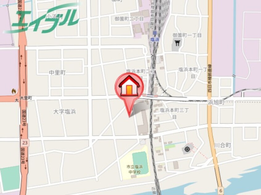 地図 近鉄名古屋線/塩浜駅 徒歩5分 2階 築22年