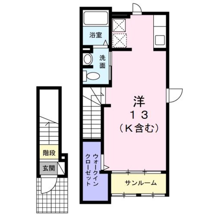 間取図 近鉄湯の山線/近鉄四日市駅 徒歩14分 2階 築10年