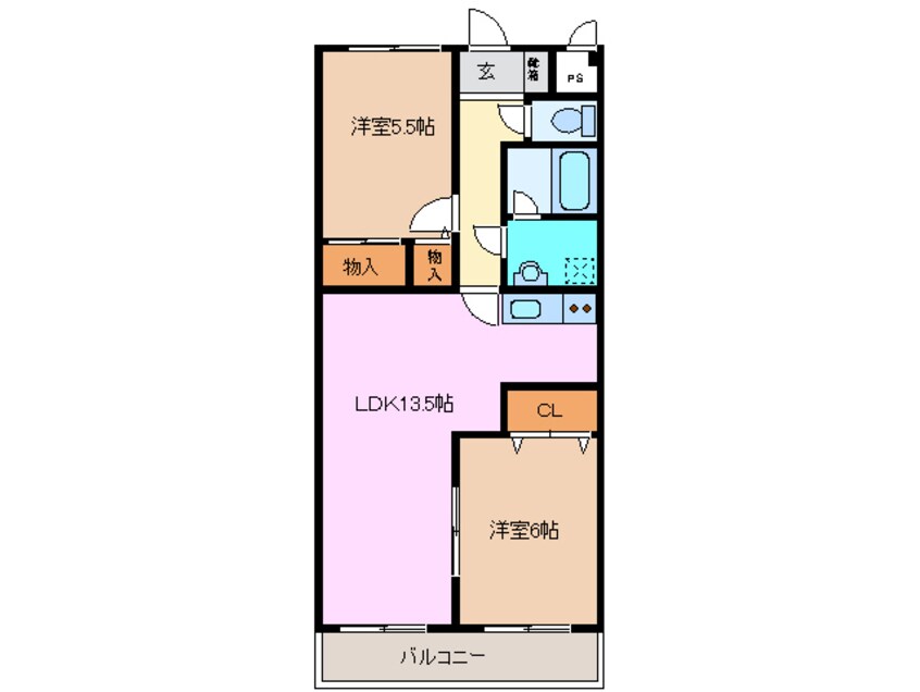 間取図 近鉄名古屋線/近鉄四日市駅 徒歩9分 1階 築29年