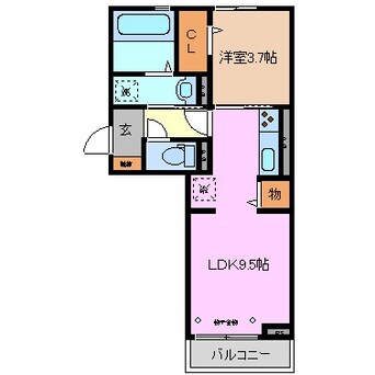 間取図 近鉄名古屋線/霞ケ浦駅 徒歩4分 3階 築5年