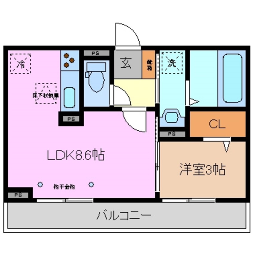 間取図 近鉄名古屋線/霞ケ浦駅 徒歩4分 1階 築5年