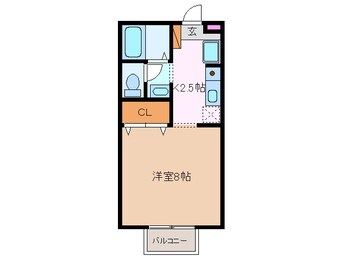 間取図 近鉄湯の山線/中川原駅 徒歩9分 1階 築26年