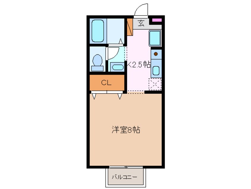 間取図 近鉄湯の山線/中川原駅 徒歩9分 1階 築26年