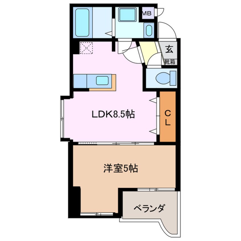 間取図 近鉄名古屋線/霞ケ浦駅 徒歩13分 2階 築22年