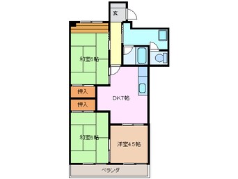 間取図 四日市あすなろう鉄道内部線/南日永駅 徒歩9分 4階 築40年