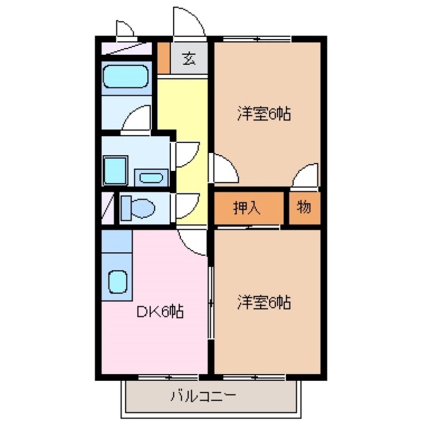 間取図 四日市あすなろう鉄道内部線/日永駅 徒歩15分 1階 築28年