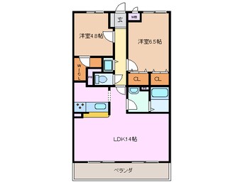 間取図 関西本線（東海）/富田浜駅 徒歩13分 3階 築19年