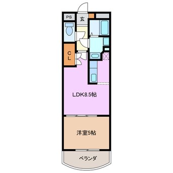 間取図 近鉄名古屋線/川原町駅 徒歩15分 1階 築22年