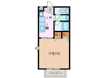 間取図 四日市あすなろう鉄道内部線/赤堀駅 徒歩5分 2階 築28年