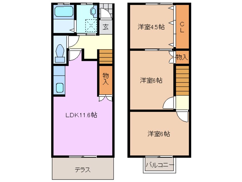 間取図 近鉄湯の山線/伊勢松本駅 徒歩19分 1階 築23年