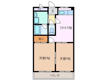 間取図 近鉄湯の山線/中川原駅 徒歩12分 2階 築27年